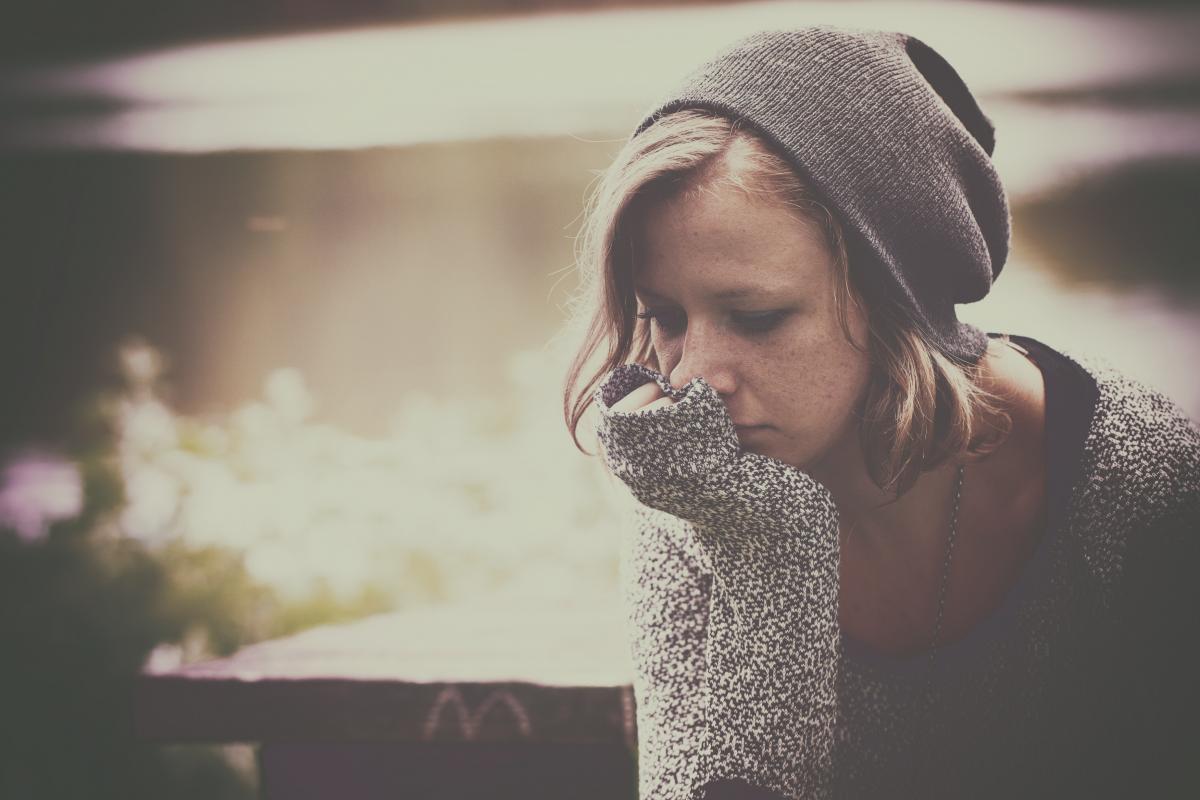 Young Woman Looking Sad 